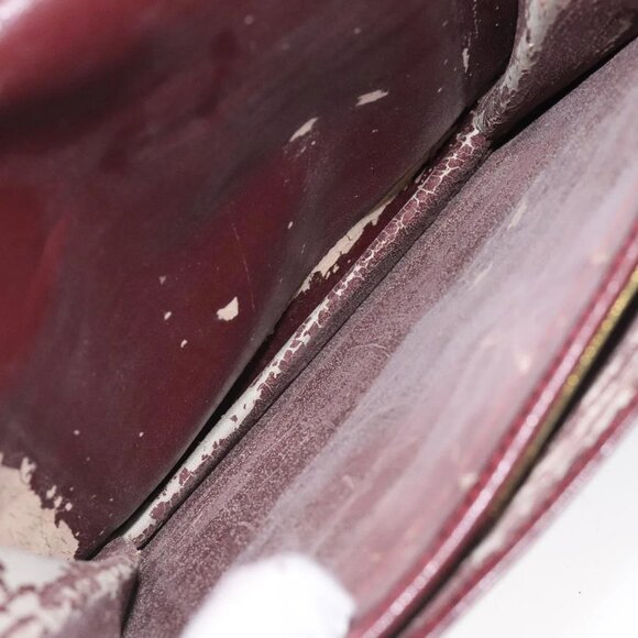 CARTIER Must Line Shoulder Bag Leather Wine Red Gold Auth - Picture 14 of 16